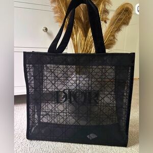 Dior Black and Velvet Trim Tote